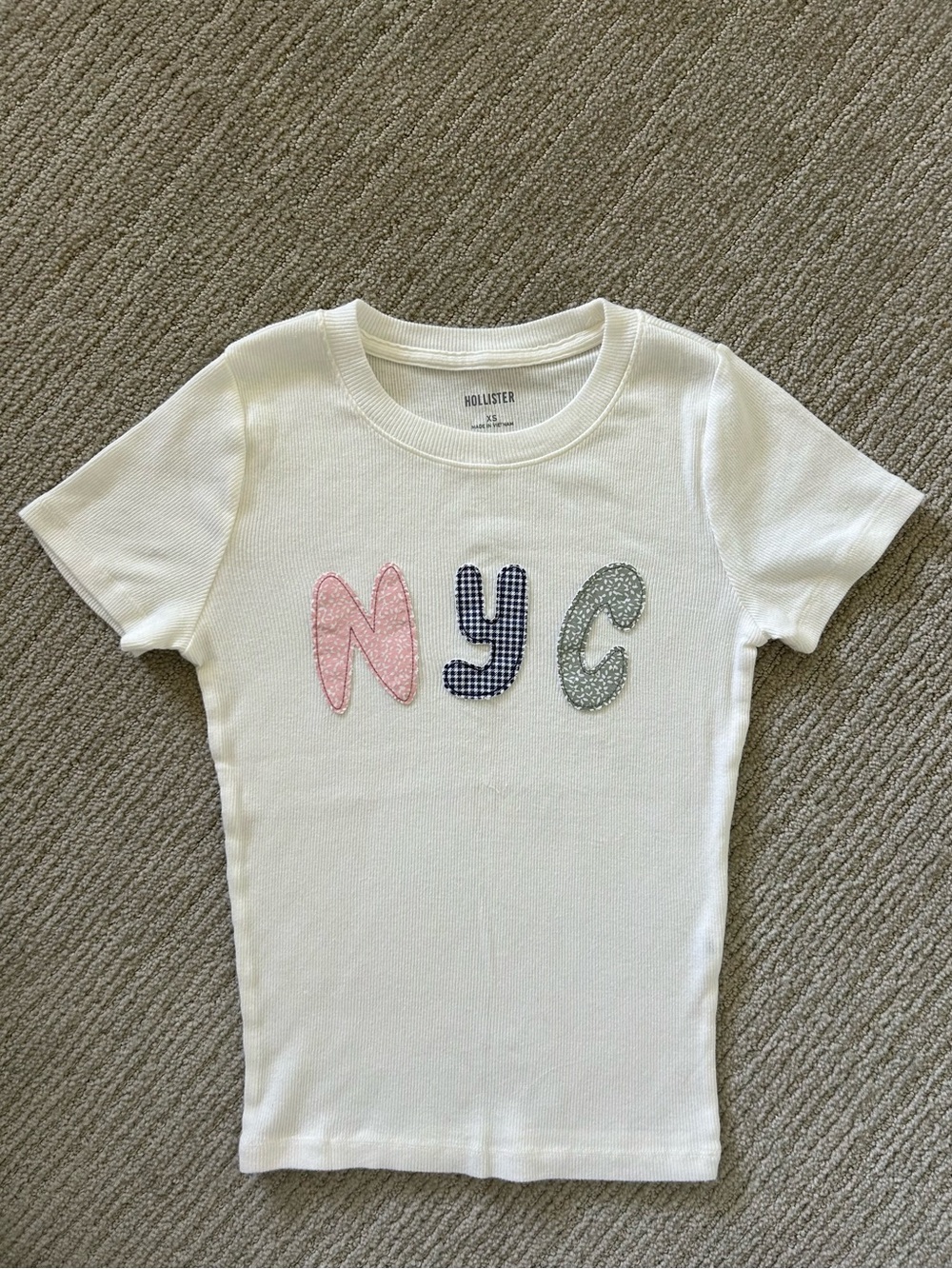 NYC Patchwork Short Sleeve Top Hollister